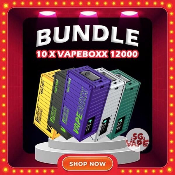 10 X VAPEBOXX 12000 DISPOSABLE Package Include : 10 pcs x VapeBoxx 12000 Disposable Free Delivery The Vapeboxx 12K Disposable in our Vape Singapore – SGVAPE JJ Ready Stock , Get it now with us and same day delivery . The VapeBoxx 12000 By Vault Vape , is a Adjustable Airflow with Type-C Fast Charging Kontainer Container . Specifition : Smart Screen Display Hidden Foldable TIP Explosive Cloud Adjustable Airflow Convenient Landyard Compatible ⚠️VAPEBOXX 12000 DISPOSABLE FLAVOUR LIST⚠️ Double Mango Energy Bull Grape Apple Grape Yogurt Gummy Bear Hazelnut Coffee Honeydew Melon Mixed Fruit Original Yakult Solero Ice Cream Sour Bubblegum Strawberry Ice Cream Grape Sparkling Lychee Sparkling Green Apple Sparkling Watermelon Bubblegum Blackcurrant Grape Kiwi Strawberry Apple SG VAPE COD SAME DAY DELIVERY , CASH ON DELIVERY ONLY. ORDER BEFORE 5PM , SAME DAY NIGHT SLOT 20:00 PM – 23:00 PM RECEIVED PARCEL. TAKE BULK ORDER /MORE ORDER PLS CONTACT US : SGVAPEJJ VIEW OUR DAILY NEWS INFORMATION VAPE : SGVAPEJJ