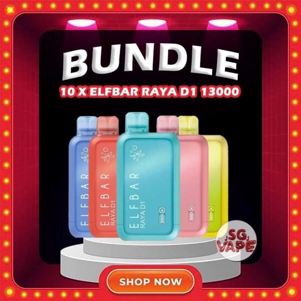 10 X ELFBAR RAYA D1 13K / 13000 DISPOSABLE Get 10 pcs X ELFBAR RAYA D1 13K / 13000 DISPOSABLE with amazing price! FREE DELIVERY The Elfbar D1 Raya 13k with 13000 puffs is a cutting-edge disposable pod device designed for an extended and satisfying vaping experience . Boasting an impressive puff capacity , this device delivers a long-lasting and flavorful journey . With its innovative technology , Elfbar ensures a hassle-free and convenient vaping solution. The Raya D1 variant offers a delightful blend of watermelon and honeydew flavours , Providing a refershing and enjoyable taste profile . Ideal for user seeking a high-puff option , the Elfbar D1 Raya promises an immersive vaping session with every draw . Specification : Puff : 13000 Puffs Nicotine : 3% / 30mg Capacity : 18ml Battery : 650mAh Charging : Rechargeable with Type C ⚠️ELFBAR RAYA D1 13K PUFFS DISPOSABLE FLAVOUR LINE UP⚠️ Apple Orange Bubblegun Cola Kiwi Guava Grape Lychee Juicy Peach Mango Lychee Bubblegum Mango Strawberry Ice Cream Masam Bubblegum Mixed Berry Peach Lychee Blackcurrant Ribena Lychee Solero Strawberry Guava SG VAPE COD SAME DAY DELIVERY , CASH ON DELIVERY ONLY. ORDER BEFORE 5PM , SAME DAY NIGHT SLOT 20:00 PM – 23:00 PM RECEIVED PARCEL. TAKE BULK ORDER /MORE ORDER PLS CONTACT US : SGVAPEJJ VIEW OUR DAILY NEWS INFORMATION VAPE : SGVAPEJJ
