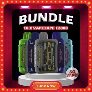10 X VAPETAPE 12000 DISPOSABLE Get 10 pcs X Vapetape 12000 with amazing price! FREE DELIVERY The Vapetape 12k Disposable also as 12000 puffs , in our Vape Singapore – SG VAPE JJ Ready Stock , get it now with us and same day delivery ! VAPETAPE 12K Puffs available in 25 different flavors and 5% nicotine each! Taste smooth, mildly sweet, and slightly cool. Satifying vapor as always! Vapetape 12,000 have very fancy design , the young generation cant refuse this product at all , the price is also acceptable . Really recommend this sg vape at all ! Specification : Puffs : 12,000 Coil : Mesh coil Battery Capacity : Rechargeable with Type C E-liquid Capacity : 19ml Nicotine Strength : 5% Charging Time : Roughly 10 min – 15 min ⚠️VAPETAPE 12k DISPOSABLE FLAVOUR LIST⚠️ Banana Custard Blackcurrant Yacult Double Mango Grape Blackcurrant Grape Bubblegum Guava Peach Gummy Bear Honeydew Blackcurrant Honeydew Watermelon Ice Lemon Tea Kiwi Passion Fruit Lemon Cola Lychee Blackcurrant Mango Grape Mango Lychee Mixed Berries Peach Lychee Pineapple Orange Red Slurpee Solero Lime Sour Bubblegum Strawberry Lemon Tart Strawberry Lychee Watermelon Peach Yacult SG VAPE COD SAME DAY DELIVERY , CASH ON DELIVERY ONLY. ORDER BEFORE 5PM , SAME DAY NIGHT SLOT 20:00 PM – 23:00 PM RECEIVED PARCEL. TAKE BULK ORDER /MORE ORDER PLS CONTACT US : SGVAPEJJ VIEW OUR DAILY NEWS INFORMATION VAPE : SGVAPEJJ