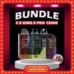 5 X KING X PRO 12000 / 12K PUFFS DISPOSABLE Package Include : 5 pcs x King X Pro 12000 / 12k Puffs Disposable Free Delivery This Product Package Original Authentic in our SG VAPE JJ Shop Online . Choose any 5pcs and get it amazing price ($22 each) with Free Delivery ! Specifition : Nicotine 50mg (5%) Approx. 12000 puffs Child-Lock Safety Booster Button Rechargeable Battery Charging Port: Type-C ⚠️KING X PRO 12K PUFFS DISPOSABLE FLAVOUR⚠️ Fresh Watermelon Juice Solero Ice Cream Peanut Butter Choco Strawberry Cheesecake Lychee Berries Rootbeer Guava Grape Watermelon Candy Mango Guava Watermelon SG VAPE COD SAME DAY DELIVERY , CASH ON DELIVERY ONLY. ORDER BEFORE 5PM , SAME DAY NIGHT SLOT 20:00 PM – 23:00 PM RECEIVED PARCEL. TAKE BULK ORDER /MORE ORDER PLS CONTACT US : SGVAPEJJ VIEW OUR DAILY NEWS INFORMATION VAPE : SGVAPEJJ
