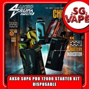 AKSO SUPA PRO 12000 / 12K PUFFS DISPOSABLE - SG VAPE JJ The AKSO SUPA PRO 12000 DISPOSABLE Starter Kit in our SG VAPE JJ ready stock on sale , get it now with us and same day delivery ! The AKSO Supa 12K DISPOSABLE  is a cutting-edge close pod system starter kit featuring advanced chipsets for precise battery and liquid measurements . It equips an auto-lock safety feature that enhances user security, and with 12 flavor options, it offers a diverse vaping experience. What makes AKSO SUPA PRO 12K are different than the other device because it came with Chip Set System which will show you accurate level of flavour indicator. delivers a great flavoring, a satisfying draw and the indicator; They feel really good in the hand as ergonomic shape to hold and vape with. (by Vapesg , sgvapejj.com) Specification : Puffs : 12000 Coil : Mesh coil Battery Capacity : Type-C Rechargeable Nicotine Strength : 5% ⚠️AKSO SUPA PRO 12000 STARTER KIT FLAVOUR LIST⚠️ Apple Asam Boi Blackcurrant Yakult Grape Ice Watermelon Mango Lime Minty Gum Nutty Tobacco Peanut Butter Toast Pineapple Mango Pomegranate Plum Guava Rootbeer Triple Mango Strawberry Hami Melon Mango Nata De Coco Strawberry Vanilla Custard Pina Watermelon Strawberry Zesty Grape Watermelon Grape Mango Mangosteen Lychee Longan Grape Gum Passion Grape Honeydew Blackcurrant SG VAPE COD SAME DAY DELIVERY , CASH ON DELIVERY ONLY. ORDER BEFORE 5PM , SAME DAY NIGHT SLOT 20:00 PM – 23:00 PM RECEIVED PARCEL. TAKE BULK ORDER /MORE ORDER PLS CONTACT US : SGVAPEJJ VIEW OUR DAILY NEWS INFORMATION VAPE : SGVAPEJJ