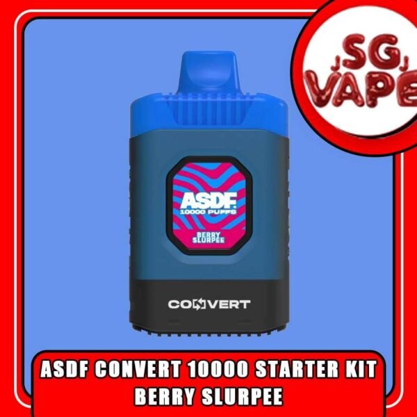 ASDF CONVERT 10K / 10000 STARTER KIT - SGVAPEJJ The ASDF CONVERT 10k also as 10000 puffs starter kit , in our Vape Singapore - SG VAPE JJ Ready Stock , get it now with us and same day delivery ! This  starter kit is a Malaysia local brand. The Vapetape is under ASDF company also. The ASDF Convert 10K vape is a Prefilled pod system. The starter kit included a flavour pod and a reuseable battery. There is a led battery indicator. It show green light when battery percentage is 71%-100% , blue light when 26%-70% and turns red light when battery percent less than 25%. Specification : Colour : 2 options Battery Volume : 500 mAh Charging : Rechargeable with Type C Fully Charged Time : 15mins Battery Indicator ⚠️ASDF CONVERT 10000 STARTER KIT FLAVOUR LIST⚠️ Lemon Mango Strawberry Pear Double Mango Mango Peach Berry Peach Strawebrry Peach Berries Lychee Aloe Vera Grape Yogurt Strawebrry Berries Strawberry Yogurt Fruity Lychee Hawaiian Pineapple Lemon Lime Mixed Pear Berry Slurpee Grape Slurpee Mixed Bubblegum SG VAPE COD SAME DAY DELIVERY , CASH ON DELIVERY ONLY. ORDER BEFORE 5PM , SAME DAY NIGHT SLOT 20:00 PM – 23:00 PM RECEIVED PARCEL. TAKE BULK ORDER /MORE ORDER PLS CONTACT US : SGVAPEJJ VIEW OUR DAILY NEWS INFORMATION VAPE : SGVAPEJJ