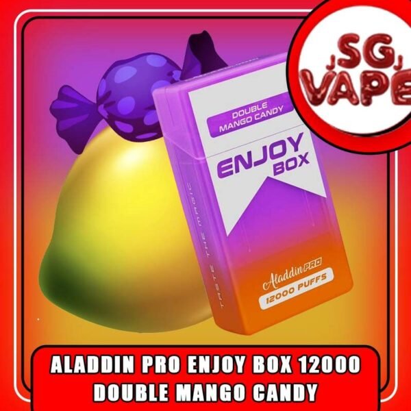 ALADDIN PRO ENJOY BOX 12000 /12K DISPOSABLE The ALADDIN PRO ENJOY BOX 12000 also as 12k puffs , in our Vape Singapore - SG VAPE JJ Ready Stock , get it now with us and same day delivery ! Enjoy delicious vaping experience The ALADDIN Enjoy Box 12k Puffs! Design in a sleek cigarette box style design with a cap for mouthpiece protection! Enjoy 15+ delightful flavors with 12K smooth puffs, each bursting with sweet perfection! Explore the complete Aladdin Pro Vape Collection here . New colors & New Flavor Line Up! Specification : Puffs : 12,000 Coil : 1.0 Ohm Mesh coil Battery Capacity : 650mAh Rechargeable Nicotine Strength : 5% Charging Time : Roughly 10 min - 15 min ⚠️ALADDIN PRO ENJOY BOX 12000 FLAVOUR LIST⚠️ Energy Drink Guava Hazelnut Coffee Strawberry Mango Cappucino Honeydew Sirap Bandung Mango Yakolt Strawberry Grape Double Mango Candy Honeydew Yakolt Mango Peach Mango Yakolt Sour Bubblegum Solero Lime Strawberry Blackcurrant White Coffee Mango Bubblegum Strawberry Bubblegum Mixed Bubblegum Solero Yakult Mango Yakolt SG VAPE COD SAME DAY DELIVERY , CASH ON DELIVERY ONLY. ORDER BEFORE 5PM , SAME DAY NIGHT SLOT 20:00 PM – 23:00 PM RECEIVED PARCEL. TAKE BULK ORDER /MORE ORDER PLS CONTACT US : SGVAPEJJ VIEW OUR DAILY NEWS INFORMATION VAPE : SGVAPEJJ