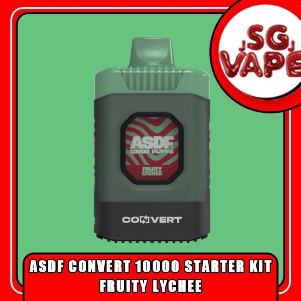 ASDF CONVERT 10K / 10000 STARTER KIT - SGVAPEJJ The ASDF CONVERT 10k also as 10000 puffs starter kit , in our Vape Singapore - SG VAPE JJ Ready Stock , get it now with us and same day delivery ! This  starter kit is a Malaysia local brand. The Vapetape is under ASDF company also. The ASDF Convert 10K vape is a Prefilled pod system. The starter kit included a flavour pod and a reuseable battery. There is a led battery indicator. It show green light when battery percentage is 71%-100% , blue light when 26%-70% and turns red light when battery percent less than 25%. Specification : Colour : 2 options Battery Volume : 500 mAh Charging : Rechargeable with Type C Fully Charged Time : 15mins Battery Indicator ⚠️ASDF CONVERT 10000 STARTER KIT FLAVOUR LIST⚠️ Lemon Mango Strawberry Pear Double Mango Mango Peach Berry Peach Strawebrry Peach Berries Lychee Aloe Vera Grape Yogurt Strawebrry Berries Strawberry Yogurt Fruity Lychee Hawaiian Pineapple Lemon Lime Mixed Pear Berry Slurpee Grape Slurpee Mixed Bubblegum SG VAPE COD SAME DAY DELIVERY , CASH ON DELIVERY ONLY. ORDER BEFORE 5PM , SAME DAY NIGHT SLOT 20:00 PM – 23:00 PM RECEIVED PARCEL. TAKE BULK ORDER /MORE ORDER PLS CONTACT US : SGVAPEJJ VIEW OUR DAILY NEWS INFORMATION VAPE : SGVAPEJJ