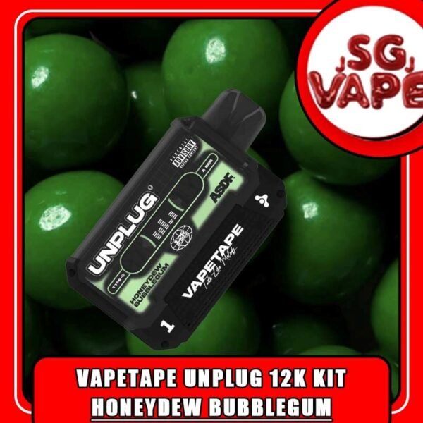 VAPETAPE UNPLUG 12K / 12000 Disposable BY ASDF The Vapetape Unplug 12K / 12000 disposable vape is by ASDF , provides an excellent vaping experience with a 12,000 puffs capacity. For ease of use and diversity, this disposable system combines with a 5% nicotine context and type C charghing port. Its creative design prioritises portability and ease of use while offering a fulfilling vaping experience. Users looking for a longer lasting choice without the inconvenience of refills or recharges may enjoy a customisable and controlled vaping experience with this device's features including adjustable airflow and a battery indicator. Vapetape Unplug 12K Disposable in our Vape Singapore - SGVAPE JJ Ready Stock , Get it now with us and same day delivery ! Specification: Puffs : 12000 puffs Volume : 21ML Flavour Charging : Rechargeable with Type C Coil : Mesh Coil Fully Charged Time : 25mins Nicotine Strength : 5% ⚠️VAPETAPE UNPLUG 12K FLAVOUR LINE UP⚠️ Berries Yogurt Blackcurrant Berries Blackcurrant Bubblegum Double Grape Honeydew Bubblegum Honeydew Slurpee Mango Slurpee Solero Tropical Strawberry Grapple Watermelon Bubblegum SG VAPE COD SAME DAY DELIVERY , CASH ON DELIVERY ONLY. ORDER BEFORE 5PM , SAME DAY NIGHT SLOT 20:00 PM – 23:00 PM RECEIVED PARCEL. TAKE BULK ORDER /MORE ORDER PLS CONTACT US : SGVAPEJJ VIEW OUR DAILY NEWS INFORMATION VAPE : SGVAPEJJ