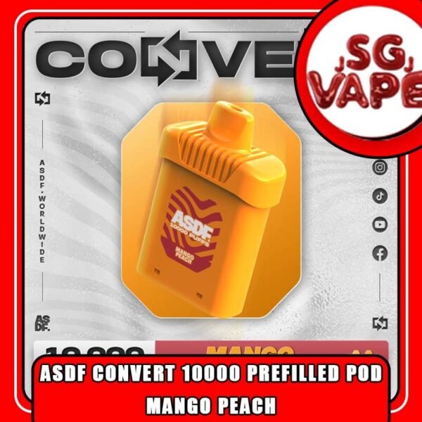 ASDF CONVERT 10000 / 10K PUFFS PREFILLED CARTRIDGE POD - DISPOSABLE The ASDF CONVERT 10000 / 10K PUFFS PREFILLED CARTRIDGE POD in our Vape Singapore - SG VAPE JJ Ready Stock , get it now with us and same day delivery ! Use before need a ASDF CONVERT BATTERY , just can use the prefilled pod. ASDF VAPE is a Malaysian E-Cigarette specially produced to suits the Malaysian taste buds with rich aromas and delicious flavors. This Product is PREFILLED CARTRIDGE POD only , Remember Buy a Full Set Starter Kit Together. Specification : Battery Volume : 500 mAh Charging : Rechargeable with Type C Fully Charged Time : 15mins Battery Indicator ⚠️ASDF CONVERT 10K CARTRIDGE FLAVOUR LIST⚠️ Hawaiian Pineapple Grape Lychee Energy Drink Blueberry Kiwi Cool Mint Lemon Mint Strawberry Peach Berries Grape Yogurt Double Mango Berry Peach Lemon Mango Lychee Aloe Vera Fruity Lychee Mixed Bubblegum Sea Salt Passion Fruit Strawberry Kiwi Strawberry Apple Cappuccino Coconut Lychee Mango Peach Strawberry Berries Grape Slurpee SG VAPE COD SAME DAY DELIVERY , CASH ON DELIVERY ONLY. ORDER BEFORE 5PM , SAME DAY NIGHT SLOT 20:00 PM – 23:00 PM RECEIVED PARCEL. TAKE BULK ORDER /MORE ORDER PLS CONTACT US : SGVAPEJJ VIEW OUR DAILY NEWS INFORMATION VAPE : SGVAPEJJ