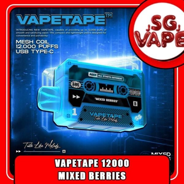 VAPETAPE 12K / 12000 DISPOSABLE - SGVAPEJJ The Vapetape 12k Disposable also as 12000 puffs , in our Vape Singapore - SG VAPE JJ Ready Stock , get it now with us and same day delivery ! VAPETAPE 12K Puffs available in 25 different flavors and 5% nicotine each! Taste smooth, mildly sweet, and slightly cool. Satifying vapor as always! Vapetape 12,000 have very fancy design , the young generation cant refuse this product at all , the price is also acceptable . Really recommend this sg vape at all ! Specification : Puffs : 12,000 Coil : Mesh coil Battery Capacity : Rechargeable with Type C E-liquid Capacity : 19ml Nicotine Strength : 5% Charging Time : Roughly 10 min - 15 min ⚠️VAPETAPE 12k DISPOSABLE FLAVOUR LIST⚠️ Banana Custard Blackcurrant Yacult Double Mango Grape Blackcurrant Grape Bubblegum Guava Peach Gummy Bear Honeydew Blackcurrant Honeydew Watermelon Ice Lemon Tea Kiwi Passion Fruit Lemon Cola Lychee Blackcurrant Mango Grape Mango Lychee Mixed Berries Peach Lychee Pineapple Orange Red Slurpee Solero Lime Sour Bubblegum Strawberry Lemon Tart Strawberry Lychee Watermelon Peach Yacult SG VAPE COD SAME DAY DELIVERY , CASH ON DELIVERY ONLY. ORDER BEFORE 5PM , SAME DAY NIGHT SLOT 20:00 PM – 23:00 PM RECEIVED PARCEL. TAKE BULK ORDER /MORE ORDER PLS CONTACT US : SGVAPEJJ VIEW OUR DAILY NEWS INFORMATION VAPE : SGVAPEJJ