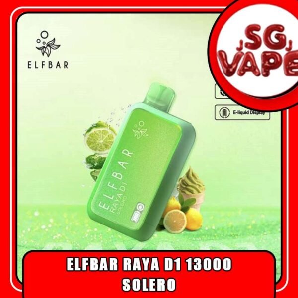 ELFBAR RAYA D1 13K / 13000 DISPOSABLE The Elfbar D1 Raya 13k with 13000 puffs is a cutting-edge disposable pod device designed for an extended and satisfying vaping experience . Boasting an impressive puff capacity , this device delivers a long-lasting and flavorful journey . With its innovative technology , Elfbar ensures a hassle-free and convenient vaping solution. The Raya D1 variant offers a delightful blend of watermelon and honeydew flavours , Providing a refershing and enjoyable taste profile . Ideal for user seeking a high-puff disposable option , the Elfbar D1 Raya promises an immersive vaping session with every draw . Specification : Puff : 13000 Puffs Nicotine : 3% / 30mg Capacity : 18ml Battery : 650mAh Charging : Rechargeable with Type C ⚠️ELFBAR RAYA D1 13K PUFFS DISPOSABLE FLAVOUR LINE UP⚠️ Apple Orange Bubblegun Cola Kiwi Guava Grape Lychee Juicy Peach Mango Lychee Bubblegum Mango Strawberry Ice Cream Masam Bubblegum Mixed Berry Peach Lychee Blackcurrant Ribena Lychee Solero Strawberry Guava SG VAPE COD SAME DAY DELIVERY , CASH ON DELIVERY ONLY. ORDER BEFORE 5PM , SAME DAY NIGHT SLOT 20:00 PM – 23:00 PM RECEIVED PARCEL. TAKE BULK ORDER /MORE ORDER PLS CONTACT US : SGVAPEJJ VIEW OUR DAILY NEWS INFORMATION VAPE : SGVAPEJJ