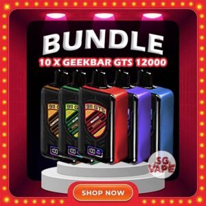 10 X GEEKBAR 911 GTS 12K / 12000 PUFFS DISPOSABLE - SG VAPE JJ Get 10 pcs X GEEKBAR 911 GTS 12K / 12000 DISPOSABLE with amazing price! FREE DELIVERY This GEEKBAR GTS 911 12k / 12000 disposable pod boasts a cutting-edge design, featuring a smart screen indicator that displays both battery and e-liquid balance percentages. With this user-friendly innovation, you're always in control of your vaping session. Discover out signature Aloe Honeydew flavor, alongside popular options like GEEKBAR 12000 ChocoMocha , Grape Honeydew , Grape Lychee , Mango Berries , Mango Pineapple , and Peanut Butter . For those craving extra sweetness, you can also enjoy Strawberry Lime or Watermelon Kiwi Guava flavors. Specifition : Puffs : 12,000 Battery Capacity : Type-C Rechargeable Nicotine Strength : 5% Charging Time : Roughly 10 min - 15 min ⚠️GEEKBAR GTS 911 12000 FLAVOUR LINE UP⚠️ Aloe Honeydew ChocoMocha Grape Honeydew Grape Lychee Mango Berries Mango Pineapple Peanut Butter Strawberry Lime Vanilla Cream Puffs Watermelon Kiwi Guava SG VAPE COD SAME DAY DELIVERY , CASH ON DELIVERY ONLY. ORDER BEFORE 5PM , SAME DAY NIGHT SLOT 20:00PM – 23:00PM RECEIVED PARCEL. TAKE BULK ORDER /MORE ORDER PLS CONTACT US : SGVAPEJJ VIEW OUR DAILY NEWS INFORMATION VAPE : SGVAPEJJ